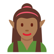 🧝🏾‍♀️ Emoji Elfe: mitteldunkle Hautfarbe Twitter Twemoji 13.0.1.