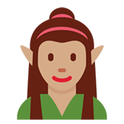 🧝🏽‍♀️ Emoji Elfa: Tono De Piel Medio en Twitter Twemoji 13.0.1.