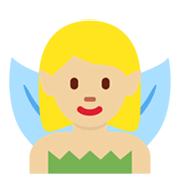🧚🏼‍♀️ Emoji Fee: mittelhelle Hautfarbe Twitter Twemoji 13.0.1.
