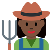 👩🏿‍🌾 Emoji Agricultora: Tono De Piel Oscuro en Twitter Twemoji 13.0.1.