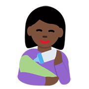 👩🏿‍🍼 Emoji Mujer Que Alimenta Al Bebé: Tono De Piel Oscuro en Twitter Twemoji 13.0.1.