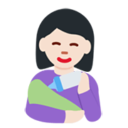 👩🏻‍🍼 Emoji stillende Frau: helle Hautfarbe Twitter Twemoji 13.0.1.