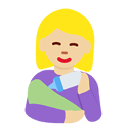 👩🏼‍🍼 Emoji stillende Frau: mittelhelle Hautfarbe Twitter Twemoji 13.0.1.
