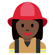 Émoji 👩🏿‍🚒 Pompier Femme : Peau Foncée sur Twitter Twemoji 13.0.1.