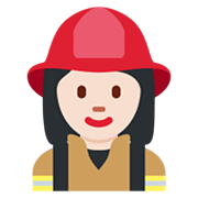 Émoji 👩🏻‍🚒 Pompier Femme : Peau Claire sur Twitter Twemoji 13.0.1.