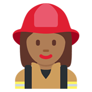 Émoji 👩🏾‍🚒 Pompier Femme : Peau Mate sur Twitter Twemoji 13.0.1.