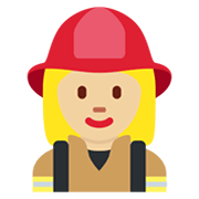 Émoji 👩🏼‍🚒 Pompier Femme : Peau Moyennement Claire sur Twitter Twemoji 13.0.1.