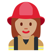 Émoji 👩🏽‍🚒 Pompier Femme : Peau Légèrement Mate sur Twitter Twemoji 13.0.1.