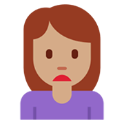 🙍🏽‍♀️ Emoji Mujer Frunciendo El Ceño: Tono De Piel Medio en Twitter Twemoji 13.0.1.