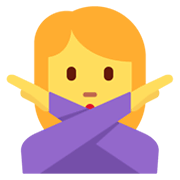 🙅‍♀️ Emoji Mujer Haciendo El Gesto De «no» en Twitter Twemoji 13.0.1.