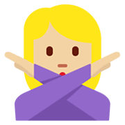 🙅🏼‍♀️ Emoji Mujer Haciendo El Gesto De «no»: Tono De Piel Claro Medio en Twitter Twemoji 13.0.1.