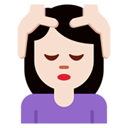 💆🏻‍♀️ Emoji Frau, die eine Kopfmassage bekommt: helle Hautfarbe Twitter Twemoji 13.0.1.