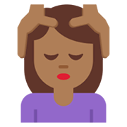 💆🏾‍♀️ Emoji Frau, die eine Kopfmassage bekommt: mitteldunkle Hautfarbe Twitter Twemoji 13.0.1.