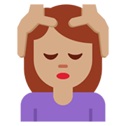 💆🏽‍♀️ Emoji Frau, die eine Kopfmassage bekommt: mittlere Hautfarbe Twitter Twemoji 13.0.1.