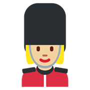 💂🏼‍♀️ Emoji Wachfrau: mittelhelle Hautfarbe Twitter Twemoji 13.0.1.