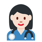 Emoji 👩🏻‍⚕️ Operatrice Sanitaria: Carnagione Chiara su Twitter Twemoji 13.0.1.