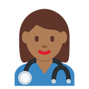 👩🏾‍⚕️ Emoji Profesional Sanitario Mujer: Tono De Piel Oscuro Medio en Twitter Twemoji 13.0.1.
