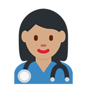 👩🏽‍⚕️ Emoji Profesional Sanitario Mujer: Tono De Piel Medio en Twitter Twemoji 13.0.1.