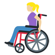 👩🏼‍🦽 Emoji Frau in manuellem Rollstuhl: mittelhelle Hautfarbe Twitter Twemoji 13.0.1.
