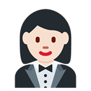 🤵🏻‍♀️ Emoji Mujer Con Esmoquin: Tono De Piel Claro en Twitter Twemoji 13.0.1.