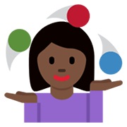 Emoji 🤹🏿‍♀️ Giocoliere Donna: Carnagione Scura su Twitter Twemoji 13.0.1.