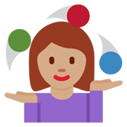 🤹🏽‍♀️ Emoji Mujer Haciendo Malabares: Tono De Piel Medio en Twitter Twemoji 13.0.1.