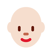👩🏻‍🦲 Emoji Frau: helle Hautfarbe, Glatze Twitter Twemoji 13.0.1.