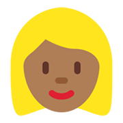 Emoji 👱🏾‍♀️ Donna Bionda: Carnagione Abbastanza Scura su Twitter Twemoji 13.0.1.