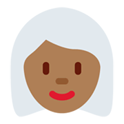 👩🏾‍🦳 Emoji Mulher: Pele Morena Escura E Cabelo Branco na Twitter Twemoji 13.0.1.