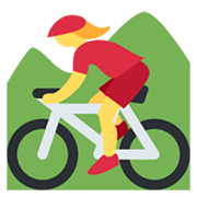 🚵‍♀️ Emoji Mulher Fazendo Mountain Bike na Twitter Twemoji 13.0.1.