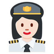 👩🏻‍✈️ Emoji Piloto De Avião Mulher: Pele Clara na Twitter Twemoji 13.0.1.