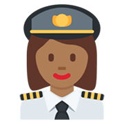 Émoji 👩🏾‍✈️ Pilote Femme : Peau Mate sur Twitter Twemoji 13.0.1.