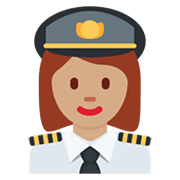👩🏽‍✈️ Emoji Piloto Mujer: Tono De Piel Medio en Twitter Twemoji 13.0.1.