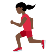 🏃🏿‍♀️ Emoji Mujer Corriendo: Tono De Piel Oscuro en Twitter Twemoji 13.0.1.