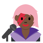 👩🏿‍🎤 Emoji Cantante Mujer: Tono De Piel Oscuro en Twitter Twemoji 13.0.1.