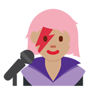 👩🏽‍🎤 Emoji Cantante Mujer: Tono De Piel Medio en Twitter Twemoji 13.0.1.