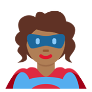 🦸🏾‍♀️ Emoji Super-heroína: Pele Morena Escura na Twitter Twemoji 13.0.1.