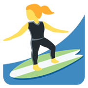 Emoji 🏄‍♀️ Surfista Donna su Twitter Twemoji 13.0.1.