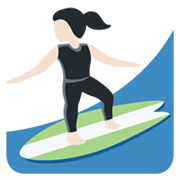 🏄🏻‍♀️ Emoji Mujer Haciendo Surf: Tono De Piel Claro en Twitter Twemoji 13.0.1.