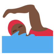🏊🏿‍♀️ Emoji Mulher Nadando: Pele Escura na Twitter Twemoji 13.0.1.