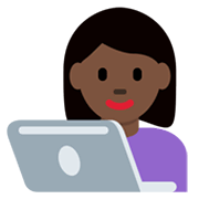 👩🏿‍💻 Emoji IT-Expertin: dunkle Hautfarbe Twitter Twemoji 13.0.1.