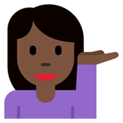 💁🏿‍♀️ Emoji Mulher Com A Palma Virada Para Cima: Pele Escura na Twitter Twemoji 13.0.1.