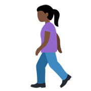 🚶🏿‍♀️ Emoji Mujer Caminando: Tono De Piel Oscuro en Twitter Twemoji 13.0.1.