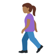 🚶🏾‍♀️ Emoji Mujer Caminando: Tono De Piel Oscuro Medio en Twitter Twemoji 13.0.1.