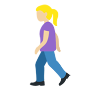 🚶🏼‍♀️ Emoji Mujer Caminando: Tono De Piel Claro Medio en Twitter Twemoji 13.0.1.