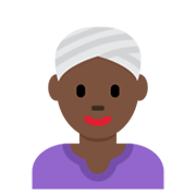 👳🏿‍♀️ Emoji Frau mit Turban: dunkle Hautfarbe Twitter Twemoji 13.0.1.