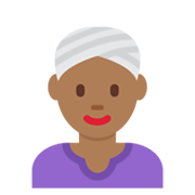 👳🏾‍♀️ Emoji Mujer Con Turbante: Tono De Piel Oscuro Medio en Twitter Twemoji 13.0.1.