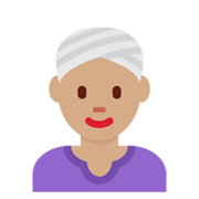 👳🏽‍♀️ Emoji Mujer Con Turbante: Tono De Piel Medio en Twitter Twemoji 13.0.1.