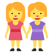 👭 Emoji Duas Mulheres De Mãos Dadas na Twitter Twemoji 13.0.1.