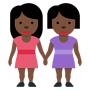 Émoji 👭🏿 Deux Femmes Se Tenant La Main : Peau Foncée sur Twitter Twemoji 13.0.1.